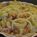Tærter med kylling - peberfrugt & løg - bacon