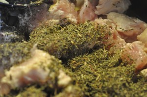 Kalkungryde med ris og champignon – opskrift