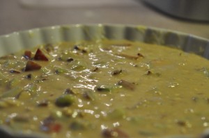 Muffins med rabarber og makroner og makrontærte