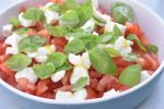 Tomatsalat med mozzarella & olie eddike dressing