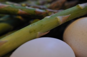 Omelet med grønne asparges & nye kartofler