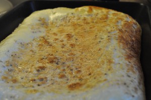 Omelet i ovn med asparges og nye kartofler