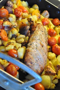 Marineret svinefilet med ovnkartofler & tzatziki