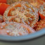 Bagte tomater med olie og hvidløg