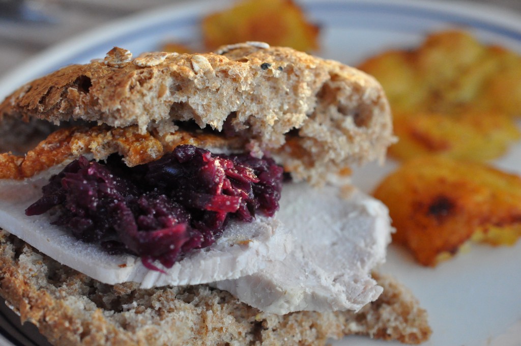 Smashed potatoes og flæskestegsburger