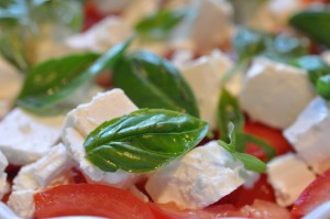 Tomatsalat med feta ost & basilikum - opskrift