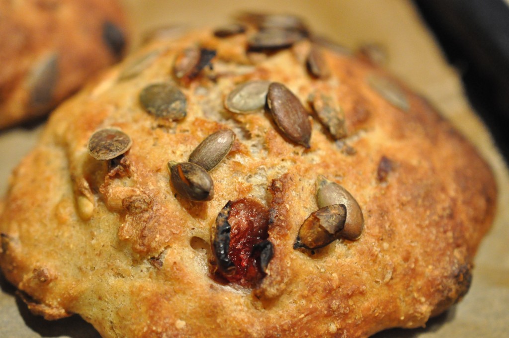 Koldhævede müsliboller med tranebær