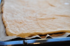 Pizza med oksekød og pepperoni - i bradepande