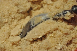 Pærecrumble med marcipan - nem pærekage