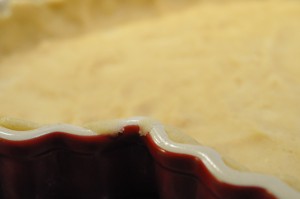 Pæretærte med chokolade og marcipan - nem