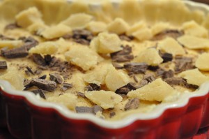 Pæretærte med chokolade og marcipan - nem