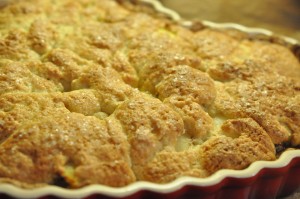 Pæretærte med chokolade og marcipan - nem