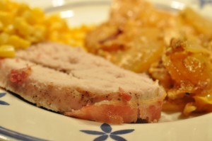 Kalkun i Römertopf med bacon & flødekartofler