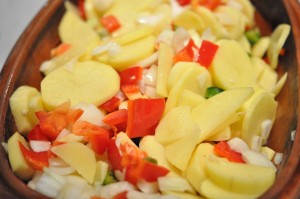 Oksecuvette med krydrede flødekartofler i stegeso