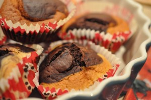 Marmormuffins - marmorkage muffins med Nutella