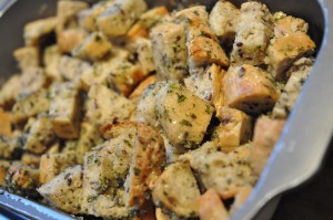 Croutoner med hvidløg og persille