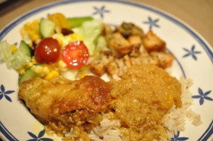 Koteletter i karry med mango & kokosmælk