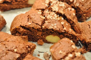 Cantuccini med mandler, chokolade og kakao