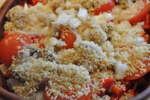 Kalkunbryst med bacon og bulgur i Römertopf