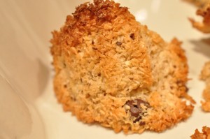 Glutenfri kokosmakroner med chokolade og smør - opskrift