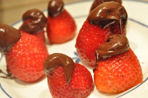 Jordbær med chokolade - nem dessert opskrift