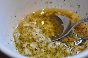 Grillet kyllingefilet og bulgursalat med hvidløg