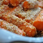 Bagte gulerødder med sesam i ovn - opskrift