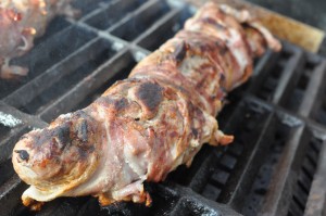 Mørbrad med bacon Svinemørbrad i baconsvøb på grill ell. i ovn