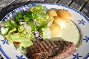 Stegning af bøf på grillpande - nem opskrift 