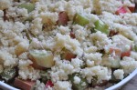 Rabarbertærte - crumble med mandelmel