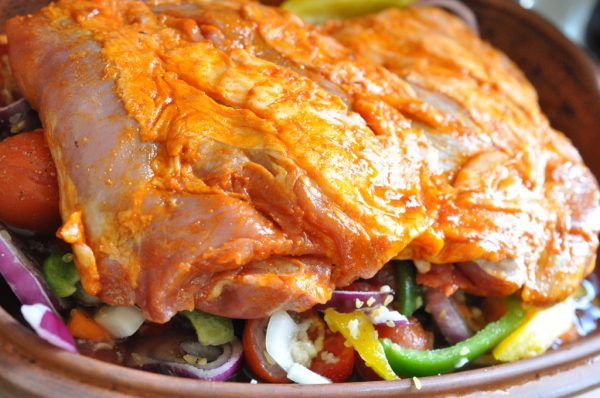 Kalkuncuvette i ovn med bulgur og grøntsager