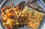 Kalkuncuvette i ovn med bulgur og grøntsager