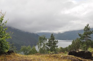 Pannkaker med bringebærsyltetøy på fjelltoppa