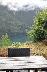 Pannkaker med bringebærsyltetøy på fjelltoppa