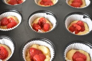 Hindbærmuffins - kage muffins med hindbær