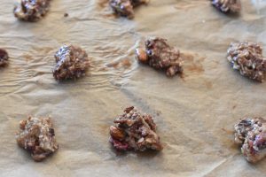 Havregrynskager uden æg - med mandler og kirsebær