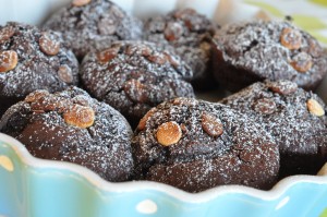 Chokolade muffins - opskrift på svampede muffins