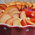 Blommetærte med marcipan kage med blommer