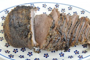 Marineret okseculotte i stegeso med tilbehør