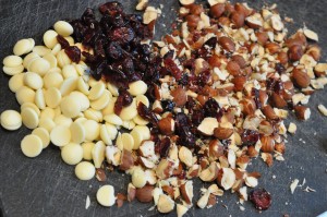 Cookies med hvid chokolade og tranebær