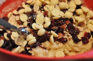 Cookies med hvid chokolade og tranebær