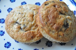 DSC_7791 • nogetiovnen.dk Bananmuffins - opskrift på svampede muffins