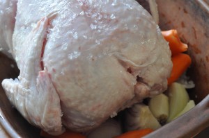 Kylling langtidsstegt i øl i Römertopf opskrift