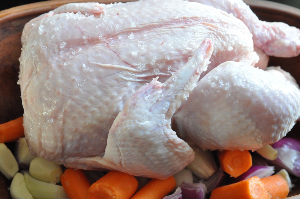 Kylling langtidsstegt i øl i Römertopf opskrift