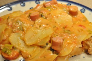 Moussaka med kylling og kartofler - opskrift