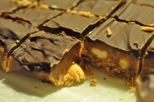 Fudge med kondenseret mælk & salte peanuts