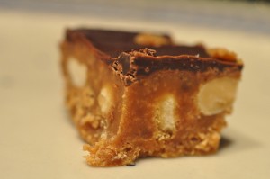 Fudge med kondenseret mælk & salte peanuts