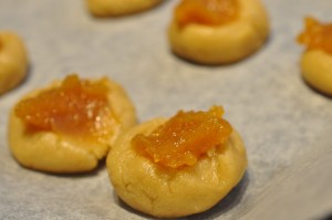 Småkager med abrikoskompot el. Nutella