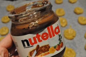 Småkager med abrikoskompot el. Nutella