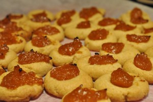 Småkager med abrikoskompot el. Nutella